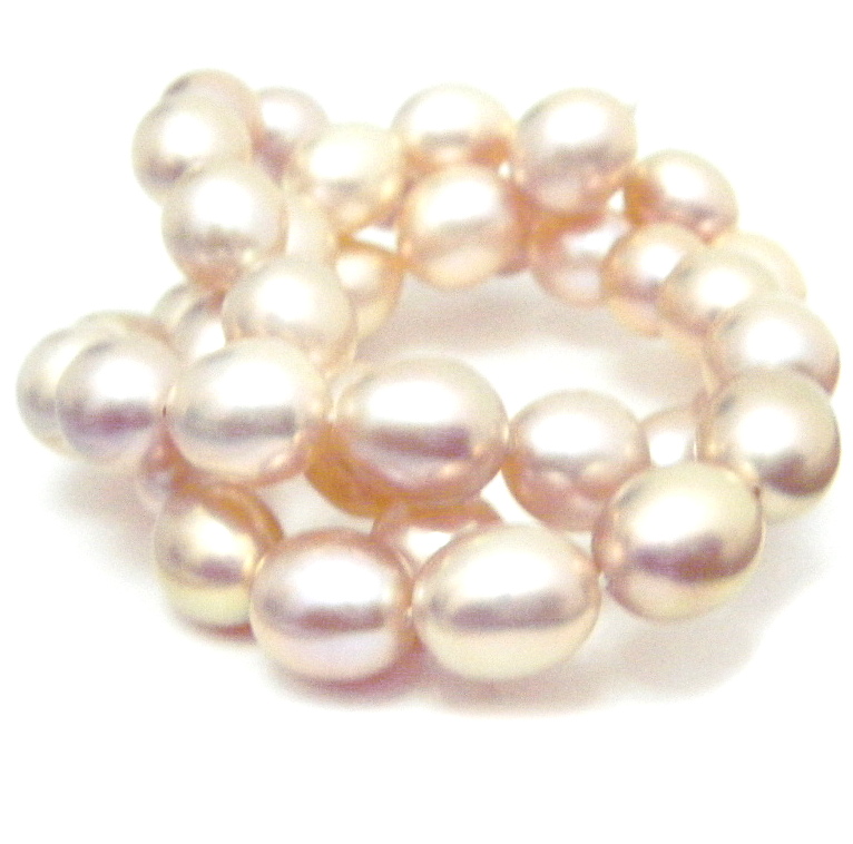Peach 8.5mm Elliptical Pearls